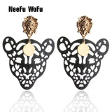 Y2K Leopard Lion Earrings Resin Big Ear Accessories Gift