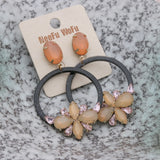 Crystal Flower Drop Earrings Big Long Brinco Oorbellen