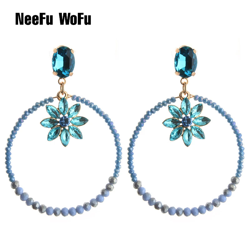 Long Crystal Earring Big Nationality Manual Dangle Bohemian Earrings