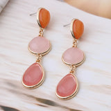 Natural Dangling Earrings For Woman Round Ear Charm Brinco Ear Oorbellen
