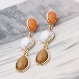 Natural Dangling Earrings For Woman Round Ear Charm Brinco Ear Oorbellen