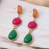 Natural Dangling Earrings For Woman Round Ear Charm Brinco Ear Oorbellen