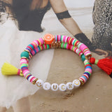 Boho Summer Beaded Bracelet with Colorful Tassels