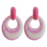 NeeFuWoFu Band Flash Leather Earrings Large Water Drop Big Earrings
