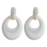 NeeFuWoFu Band Flash Leather Earrings Large Water Drop Big Earrings