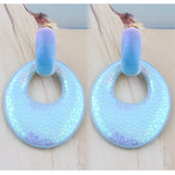 NeeFuWoFu Band Flash Leather Earrings Large Water Drop Big Earrings
