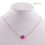 NeeFuWoFu Clover Set Pink Stone Necklace Bracelets Woman Jewelry