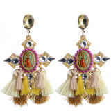 Bohemia Tassel Crystal Drop Earrings