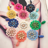 Resin Rhinestone Drop Earrings for Women Charm Christmas Jewelry