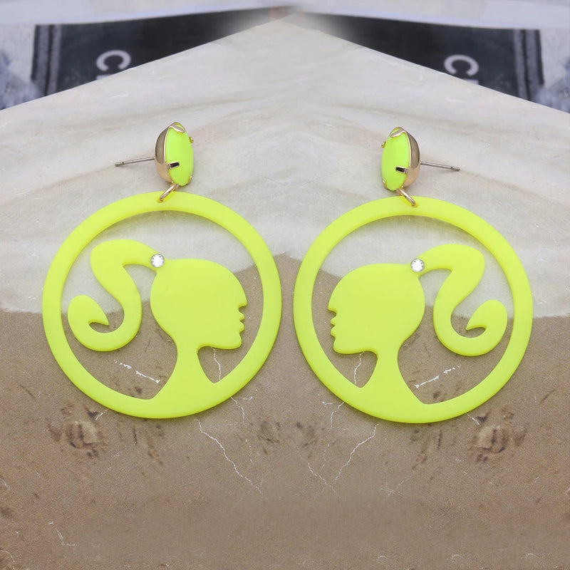 NeeFuWoFu Resin Drop Earrings Vintage Engraving Brinco Ear Oorbellen Girl