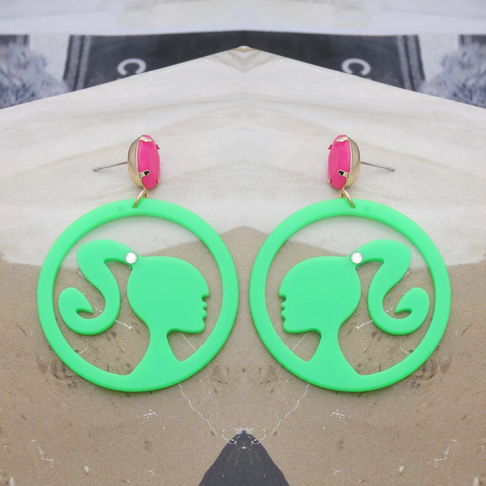 NeeFuWoFu Resin Drop Earrings Vintage Engraving Brinco Ear Oorbellen Girl