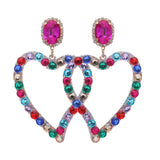 NeeFuWoFu Drop Heart Earrings Pearl Charm For Woman Crystal Christmas