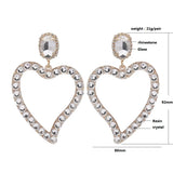 NeeFuWoFu Drop Heart Earrings Pearl Charm For Woman Crystal Christmas