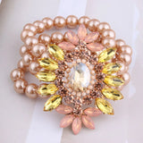 NeeFuWoFu Exaggeration Bracelets Pearl Beads Crystal Bangles Charm Bracelet