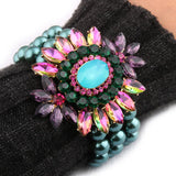 NeeFuWoFu Exaggeration Bracelets Pearl Beads Crystal Bangles Charm Bracelet