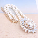 NeeFuWoFu Exaggeration Bracelets Pearl Beads Crystal Bangles Charm Bracelet