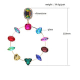 NeeFuWoFu Glass Big Earrings Copper Rhinestone Christmas Accessories