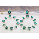 NeeFuWoFu Glass Big Earrings Copper Rhinestone Christmas Accessories
