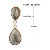 NeeFuWoFu Stone Crystal Dangle Earrings Drop Shape Charm Brinco Ear