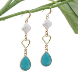 NeeFuWoFu Stone Earrings Freshwater Pearl Spherical Charm Large Brinco