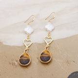 NeeFuWoFu Stone Earrings Freshwater Pearl Spherical Charm Large Brinco