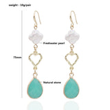 NeeFuWoFu Stone Earrings Freshwater Pearl Spherical Charm Large Brinco