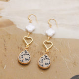 NeeFuWoFu Stone Earrings Freshwater Pearl Spherical Charm Large Brinco