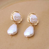 NeeFuWoFu Geometric Pearl Drop Earrings for Women