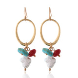 NeeFuWoFu Geometric Pearl Drop Earrings for Women