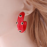 Resin Ear Hoop Earrings Bohemian Big Circle Tortoiseshell Acetate