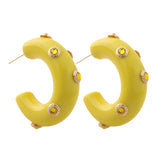 Resin Ear Hoop Earrings Bohemian Big Circle Tortoiseshell Acetate