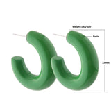 Resin Ear Hoop Earrings Bohemian Big Circle Tortoiseshell Acetate