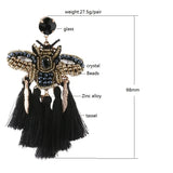 NeeFuWoFu Rhinestone Tassel Butterfly Earrings Crystal Brinco Ear Accessories
