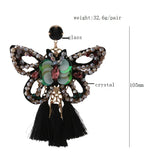 NeeFuWoFu Rhinestone Tassel Butterfly Earrings Crystal Brinco Ear Accessories