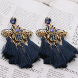 NeeFuWoFu Rhinestone Tassel Butterfly Earrings Crystal Brinco Ear Accessories
