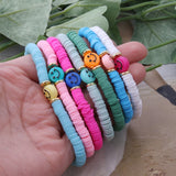 DIY Name Letter Bracelet Ring Stainless Steel Beaded Boho