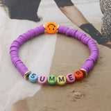 DIY Name Letter Bracelet Ring Stainless Steel Beaded Boho