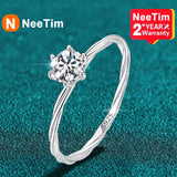 0.5ct D VVS1 Moissanite Diamond Ring S925 Sterling Silver Eternity Band