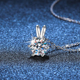 1CT Moissanite Necklace 925 Sterling Silver Lab Diamond Pendant