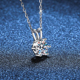 1CT Moissanite Necklace 925 Sterling Silver Lab Diamond Pendant