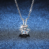 1CT Moissanite Necklace 925 Sterling Silver Lab Diamond Pendant