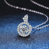1CT Moissanite Pendant For Women Diamond Necklace S925 Sterling Silver