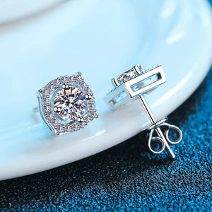 1 Carat D Moissanite Earrings 925 Sterling Silver Fine Jewelry