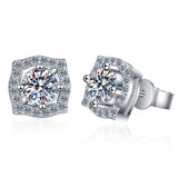 1 Carat D Moissanite Earrings 925 Sterling Silver Fine Jewelry