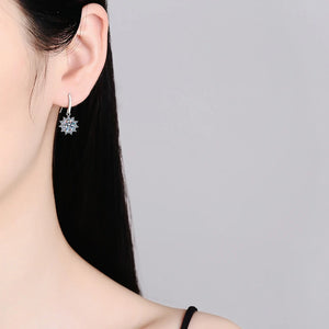 1ct Moissanite Diamond Drop Hoop Earrings 925 Sterling Silver