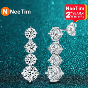 2.6ct Moissanite Diamond Earrings 925 Sterling Silver Studs
