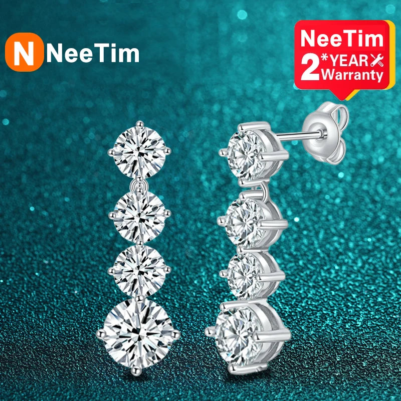 2.6ct Moissanite Diamond Earrings 925 Sterling Silver Studs