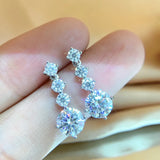 2.6ct Moissanite Diamond Earrings 925 Sterling Silver Studs