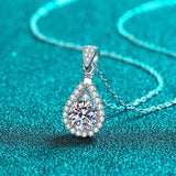 2CT Moissanite Pendant 925 Sterling Sliver 18k Necklace Wedding Jewelry