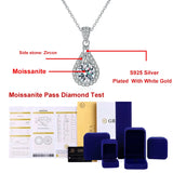 2CT Moissanite Pendant 925 Sterling Sliver 18k Necklace Wedding Jewelry